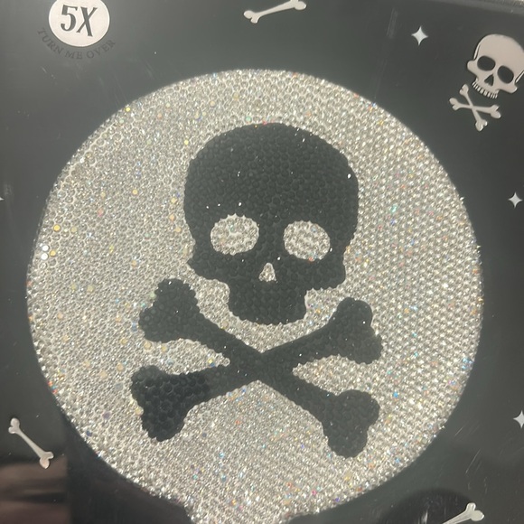 Rhinestone Skull Handheld Mirror - Picture 3 of 3